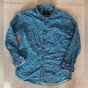 Robert Graham Teal and Black Paisley Shirt